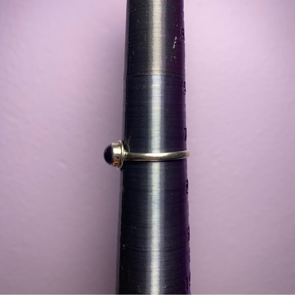 AMETHYST CABOCHON IN 925 STERLING SILVER RING - Picture 9 of 13